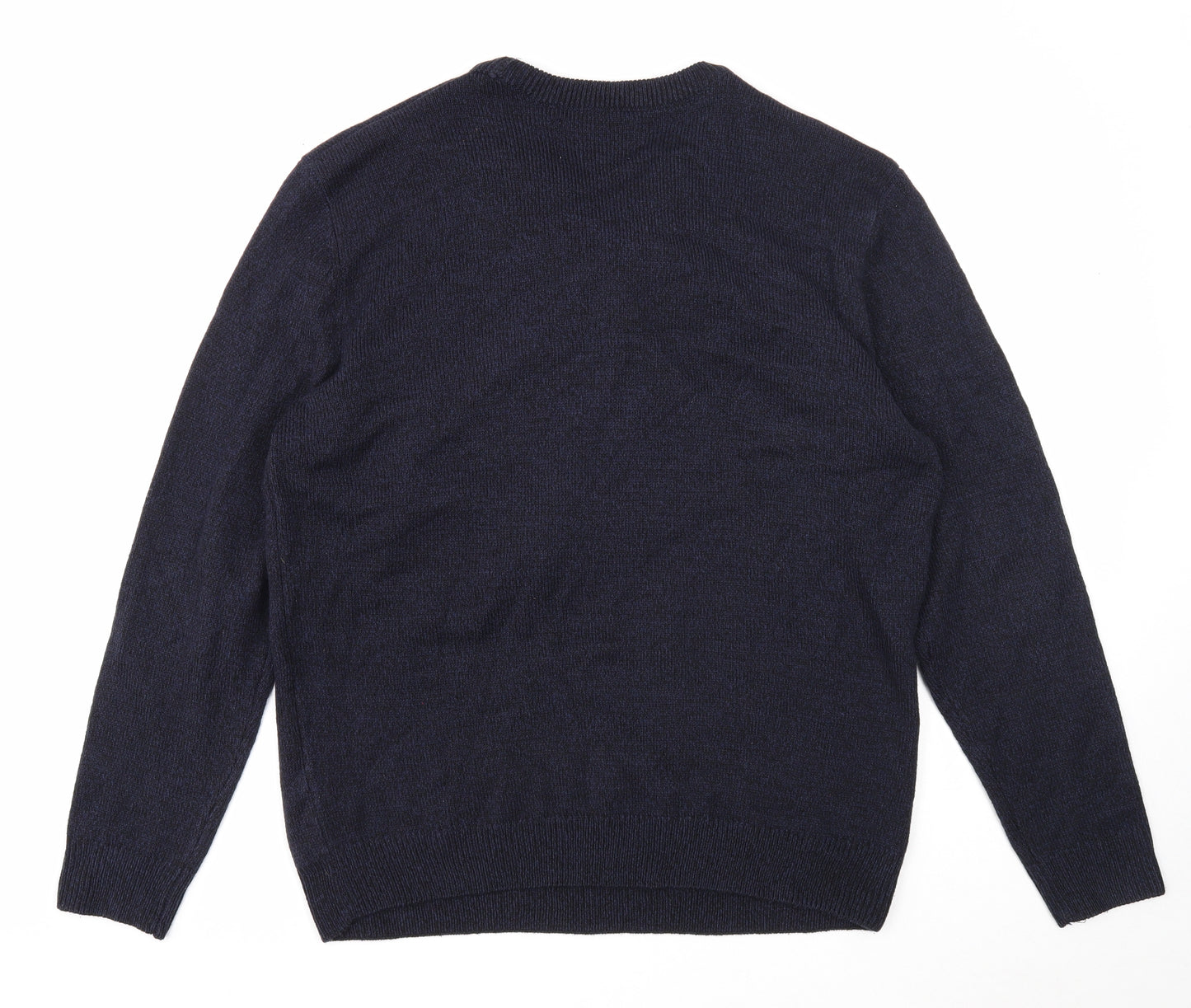 NEXT Mens Blue Round Neck Acrylic Pullover Jumper Size XL Long Sleeve - Christmas