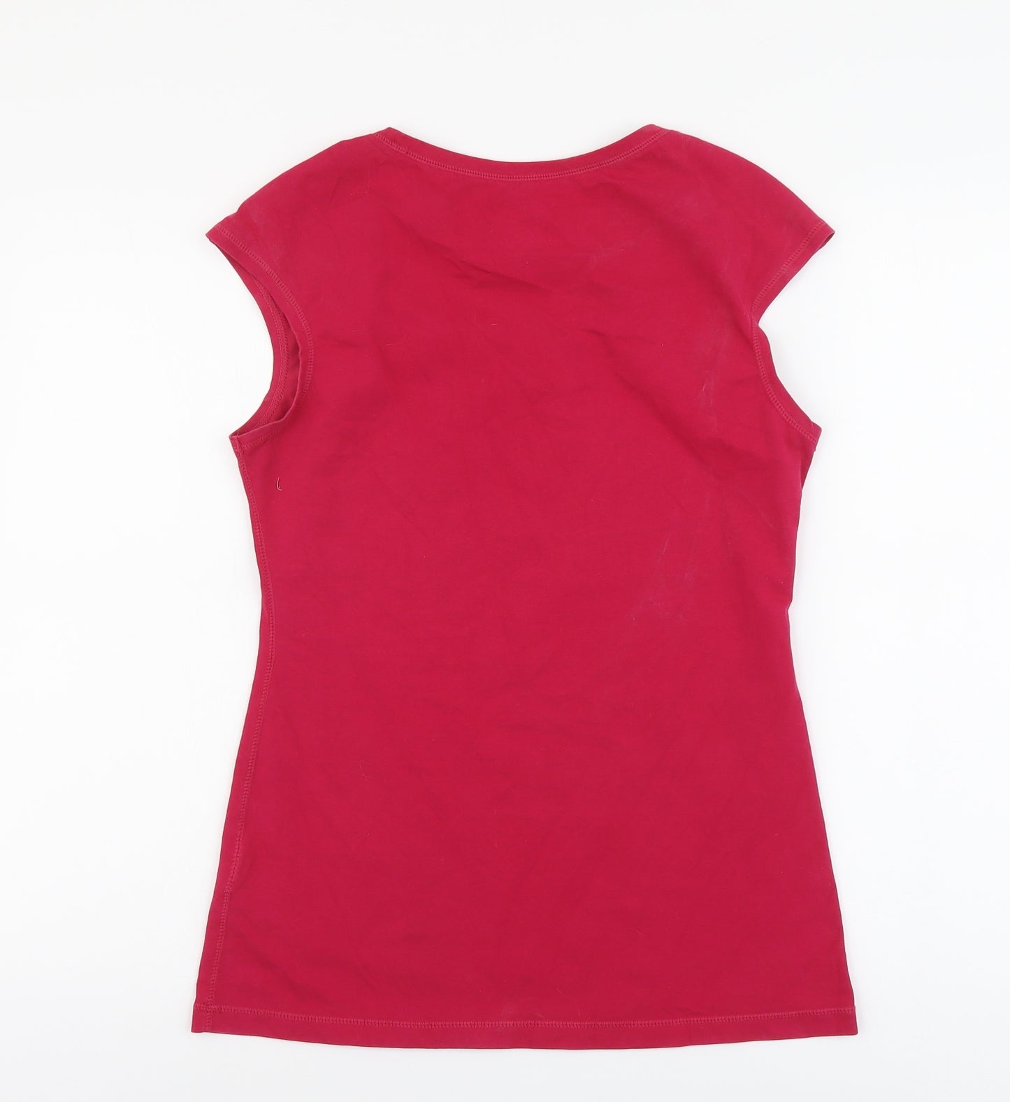 Nike Womens Pink Cotton Basic T-Shirt Size M Scoop Neck Pullover