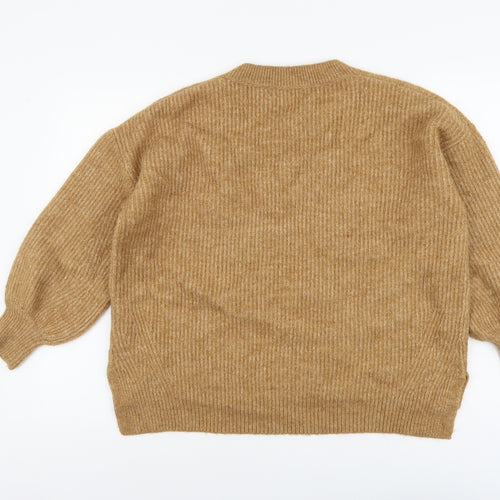 Primark Womens Brown V-Neck Acrylic Pullover Jumper Size XS