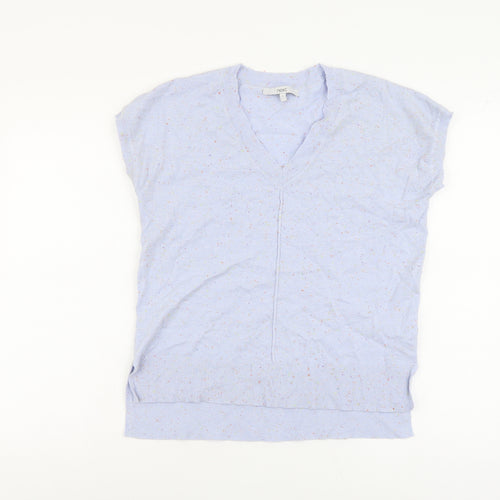NEXT Womens Blue V-Neck Nylon Pullover Jumper Size S
