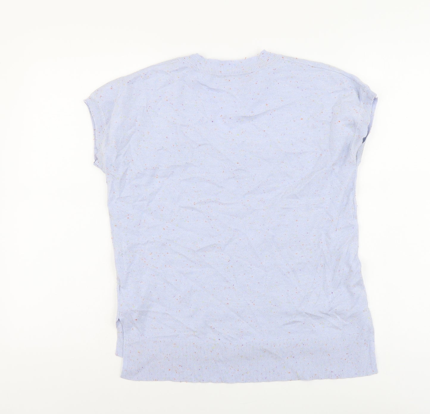 NEXT Womens Blue V-Neck Nylon Pullover Jumper Size S