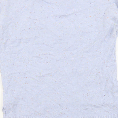 NEXT Womens Blue V-Neck Nylon Pullover Jumper Size S