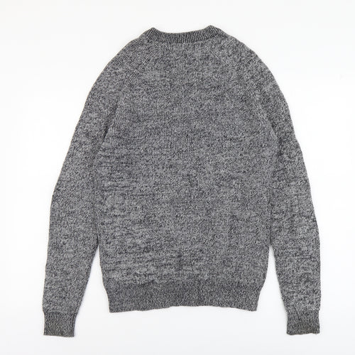 Primark Mens Grey Round Neck Acrylic Pullover Jumper Size XS Long Sleeve