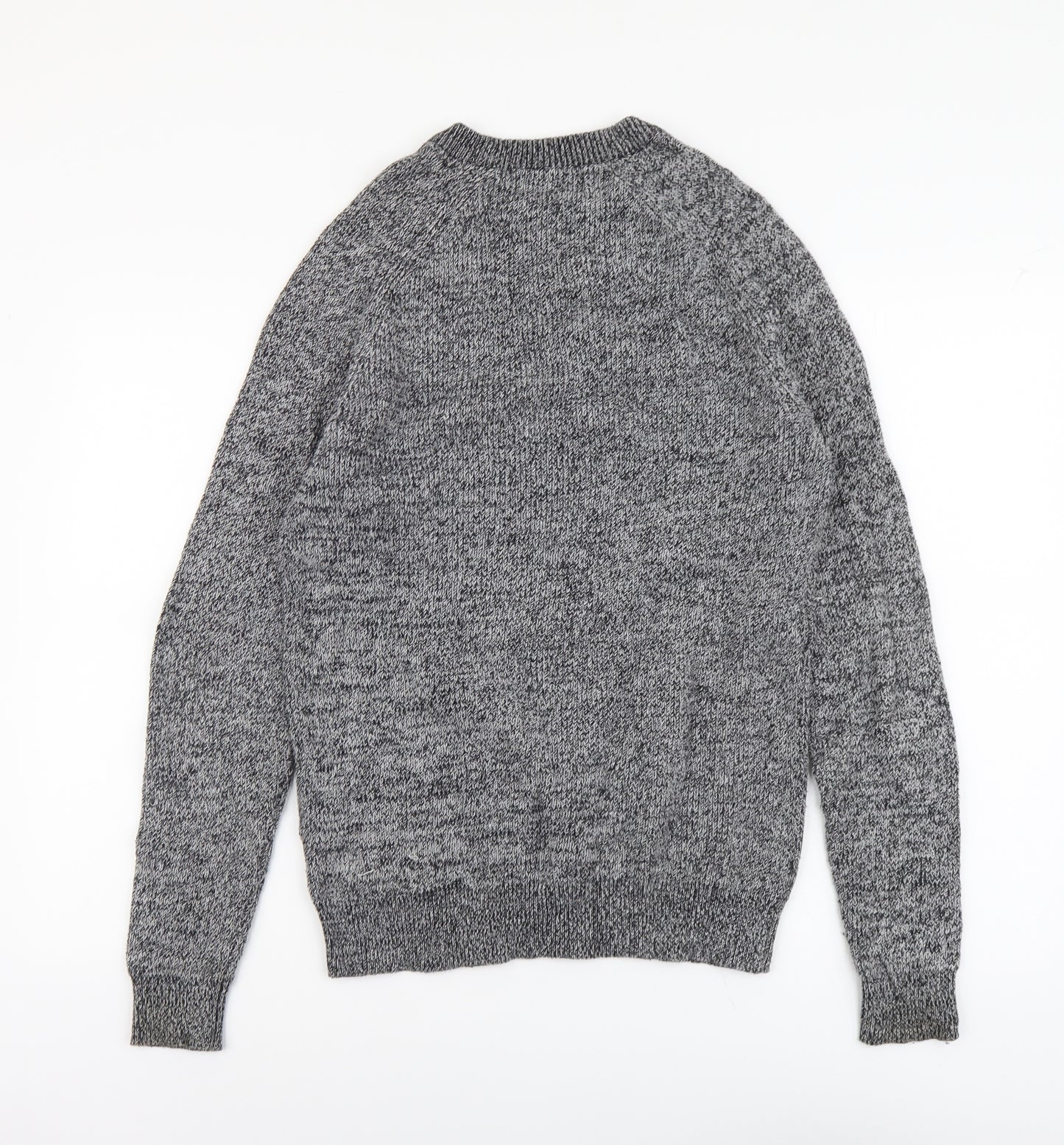 Primark Mens Grey Round Neck Acrylic Pullover Jumper Size XS Long Sleeve