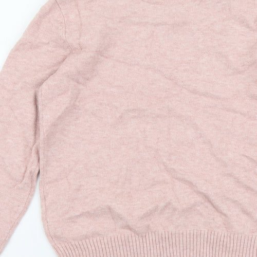 VILA Womens Pink Scoop Neck Viscose Pullover Jumper Size XS