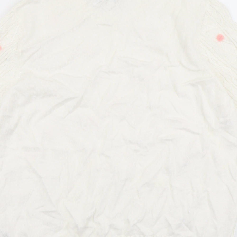 Per Una Womens Ivory Scoop Neck Polka Dot Cotton Pullover Jumper Size 18