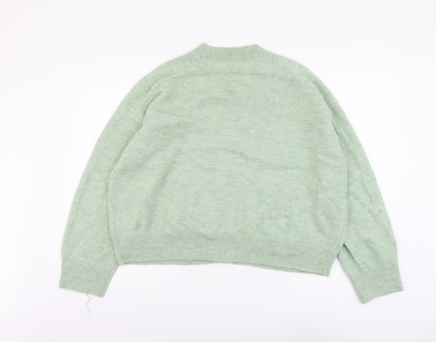 George Womens Green V-Neck Acrylic Cardigan Jumper Size 16