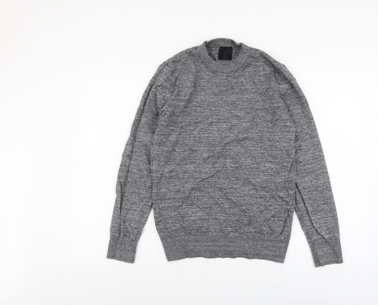 H&M Mens Grey Round Neck Cotton Pullover Jumper Size XS Long Sleeve