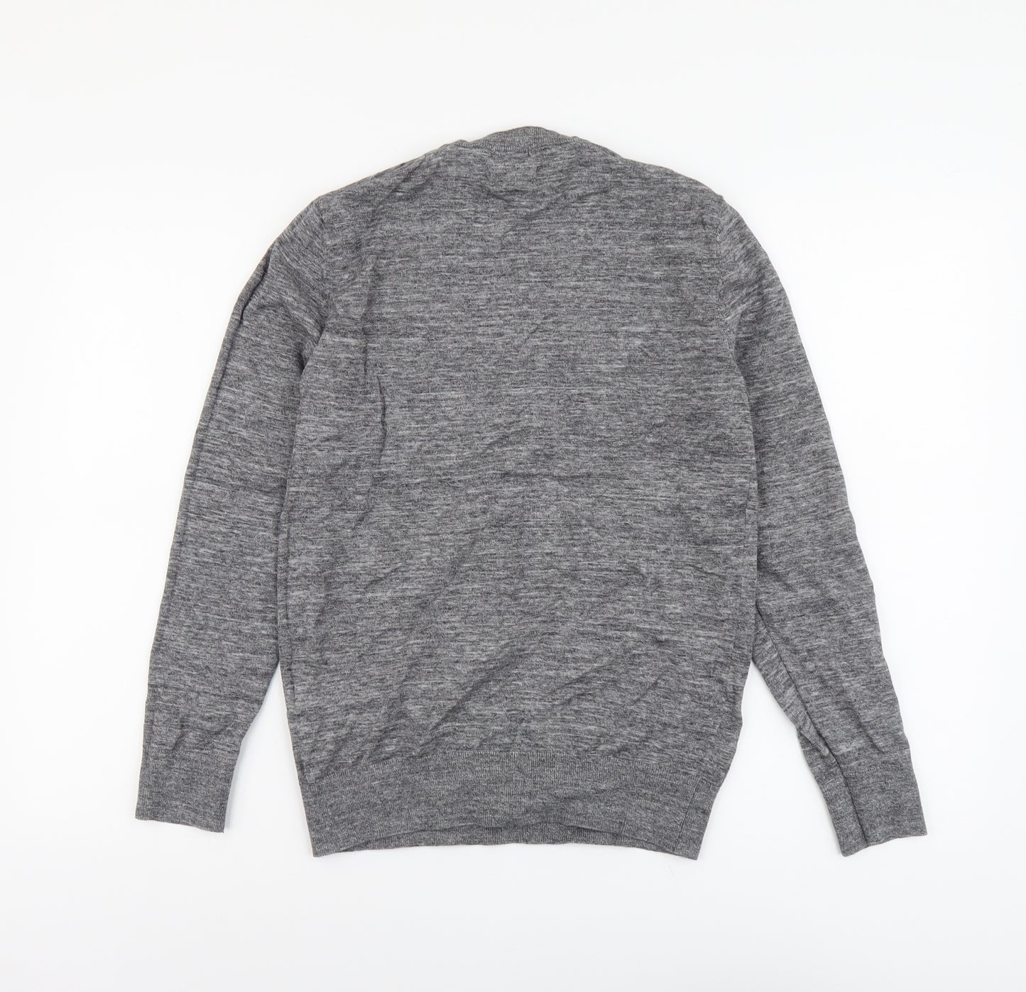 H&M Mens Grey Round Neck Cotton Pullover Jumper Size XS Long Sleeve