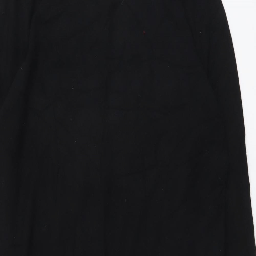Marks and Spencer Womens Black Viscose A-Line Size 12 Boat Neck Pullover