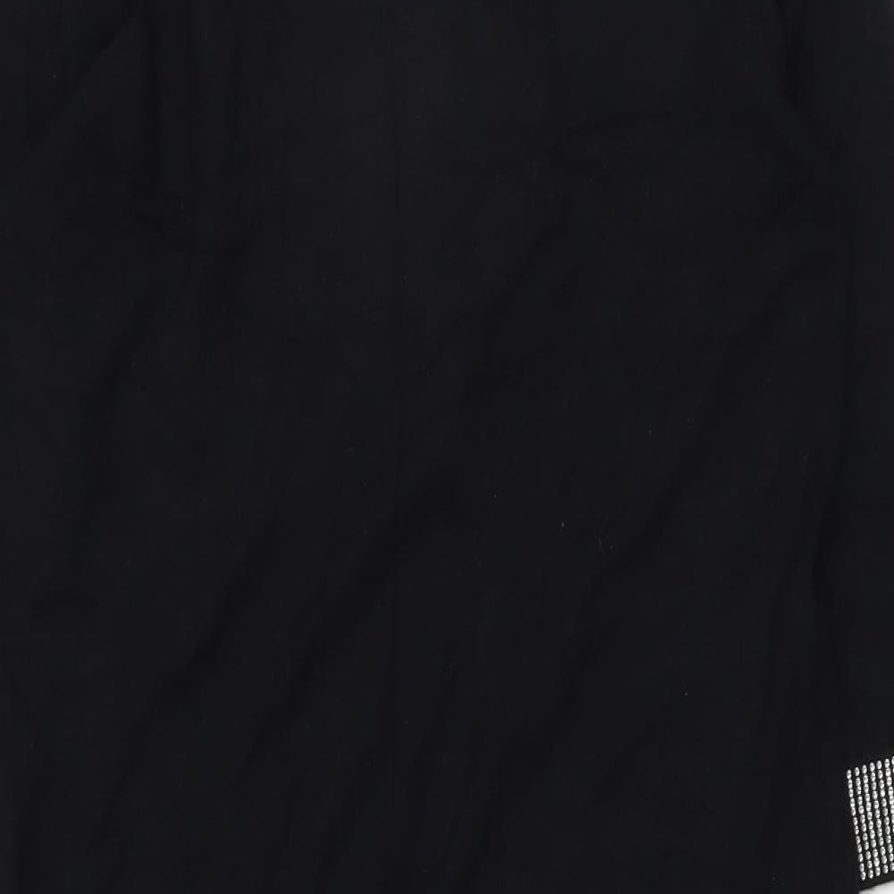 Marks and Spencer Womens Black Viscose A-Line Size 12 Boat Neck Pullover