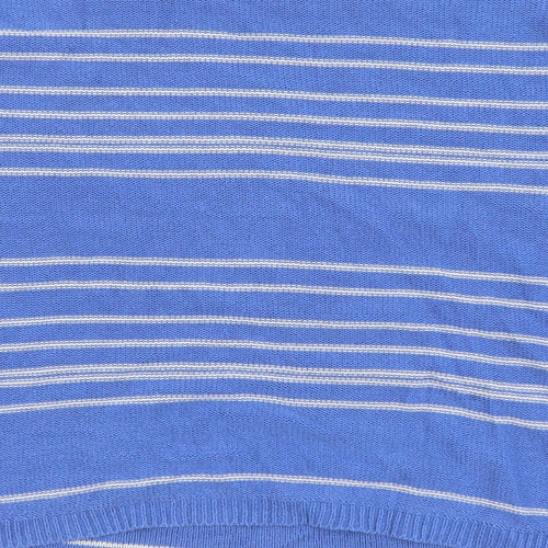 FOREVER 21 Womens Blue Round Neck Striped Cotton Pullover Jumper Size S