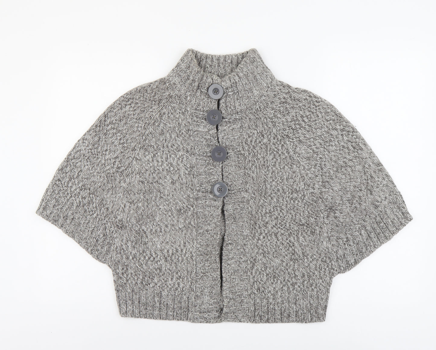 George Womens Grey High Neck Acrylic Cardigan Jumper Size 14