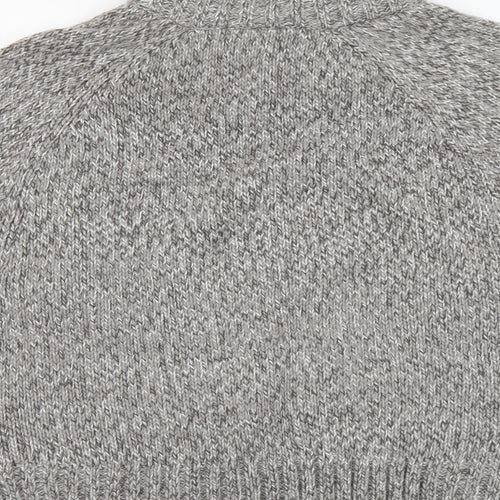 George Womens Grey High Neck Acrylic Cardigan Jumper Size 14