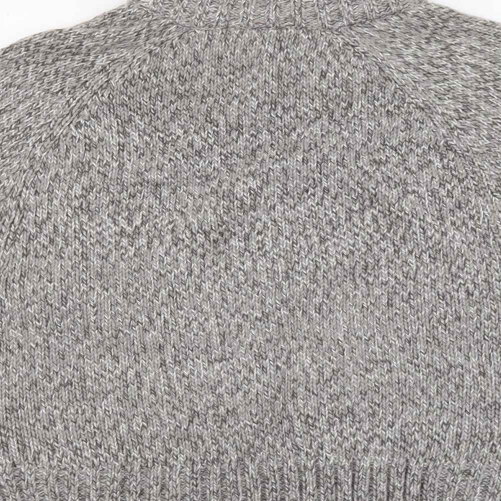 George Womens Grey High Neck Acrylic Cardigan Jumper Size 14