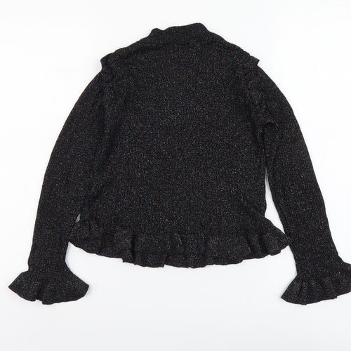 River Island Girls Black Crew Neck Viscose Pullover Jumper Size 9-10 Years Pullover