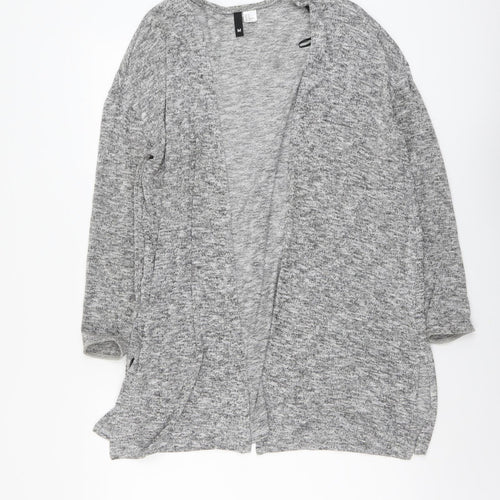 H&M Womens Grey V-Neck Polyester Cardigan Jumper Size M