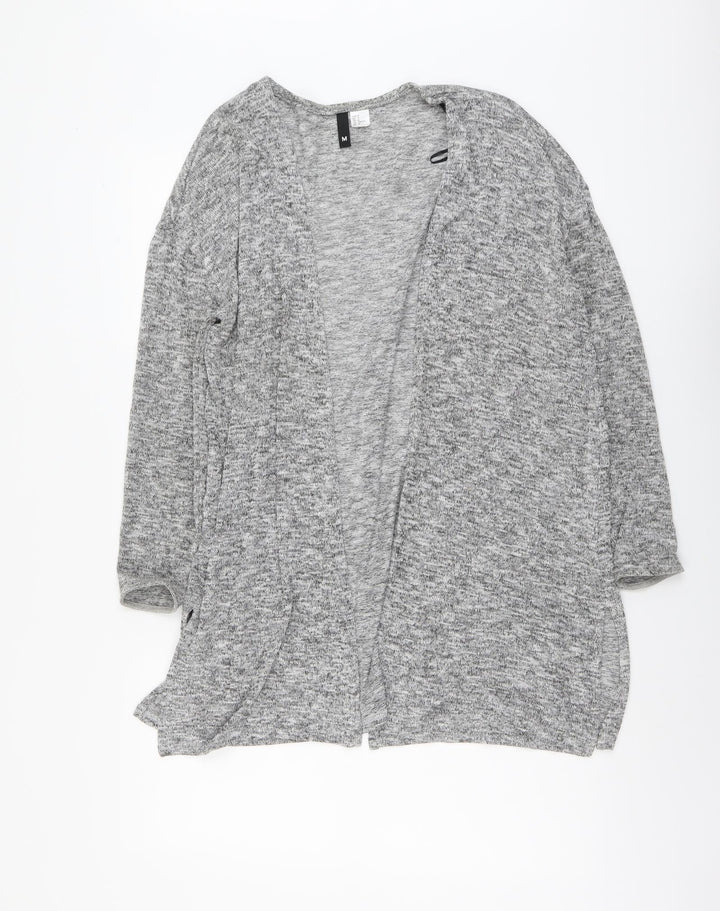 H&M Womens Grey V-Neck Polyester Cardigan Jumper Size M