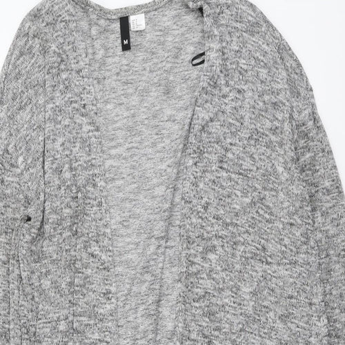 H&M Womens Grey V-Neck Polyester Cardigan Jumper Size M