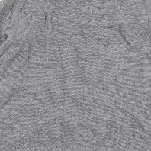 Red Herring Mens Grey Round Neck Cotton Pullover Jumper Size XL Long Sleeve