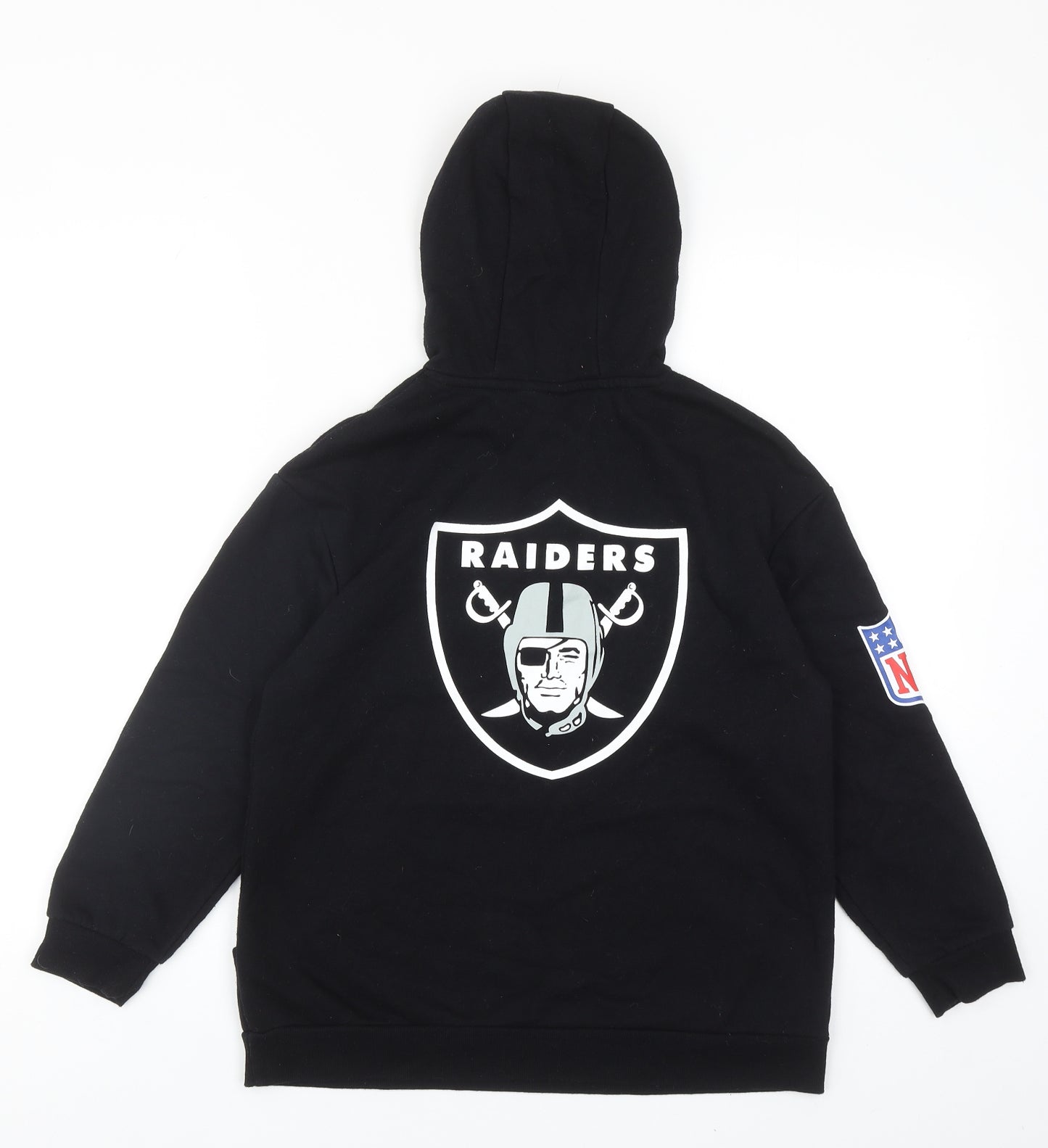Primark Boys Black Cotton Pullover Hoodie Size 10-11 Years Pullover - NFL Raiders