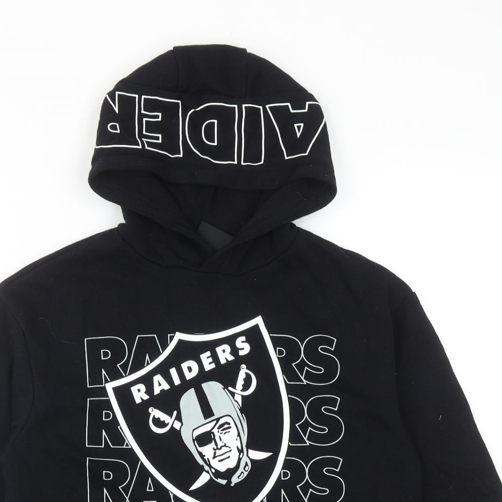 Primark Boys Black Cotton Pullover Hoodie Size 10-11 Years Pullover - NFL Raiders