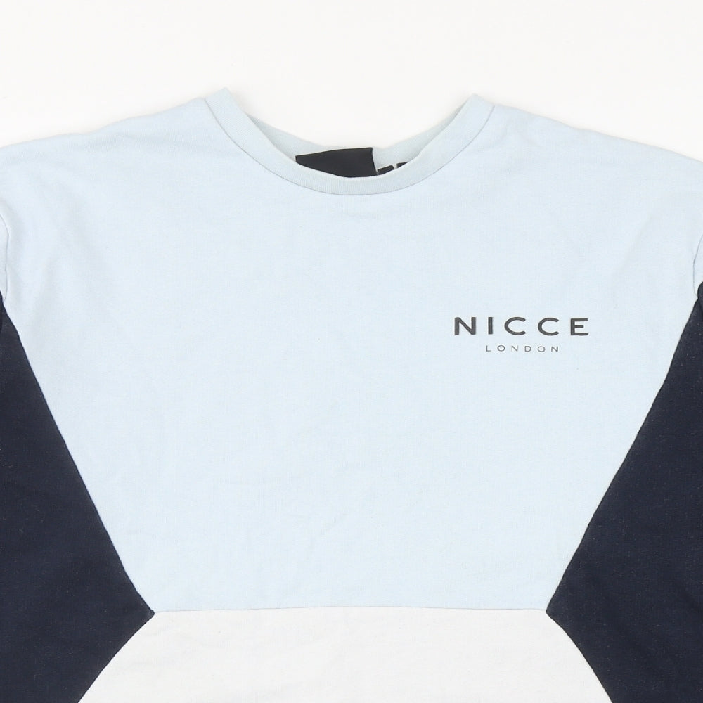NICCE Mens Blue Cotton Pullover Sweatshirt Size XS