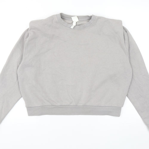 H&M Womens Grey Cotton Pullover Sweatshirt Size S Pullover