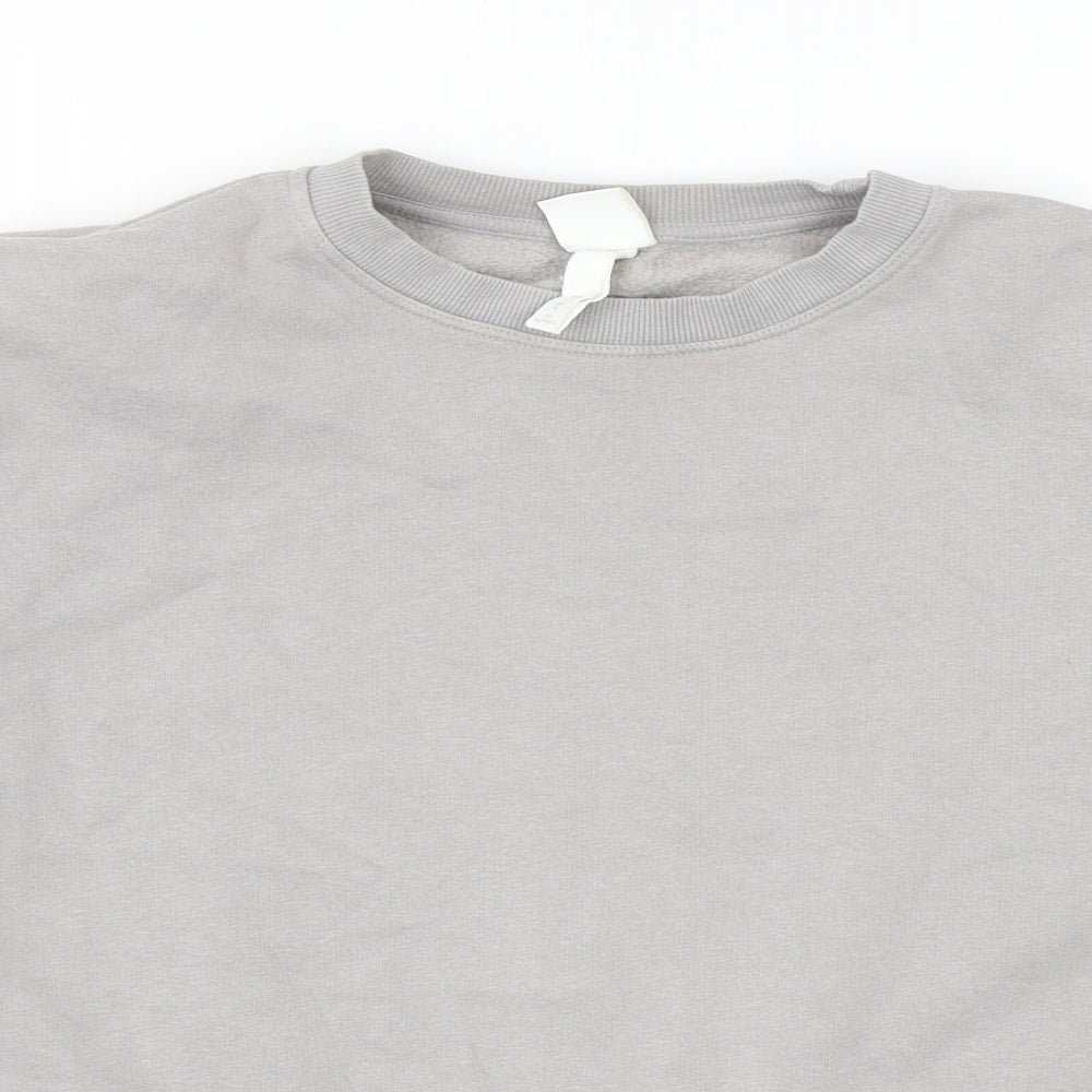 H&M Womens Grey Cotton Pullover Sweatshirt Size S Pullover