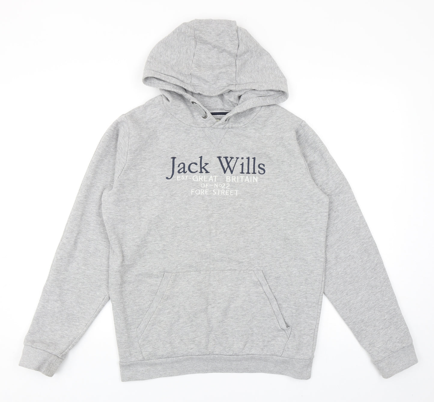 Jack Wills Girls Grey Cotton Pullover Hoodie Size 14-15 Years Pullover