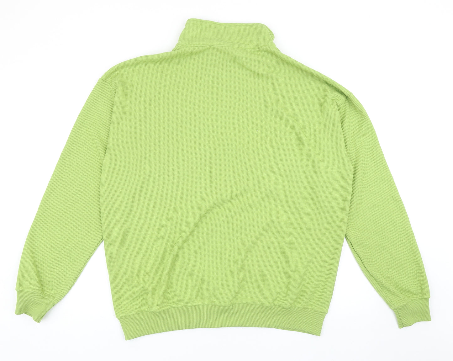 Loveheynew Womens Green Polyester Pullover Sweatshirt Size S Zip