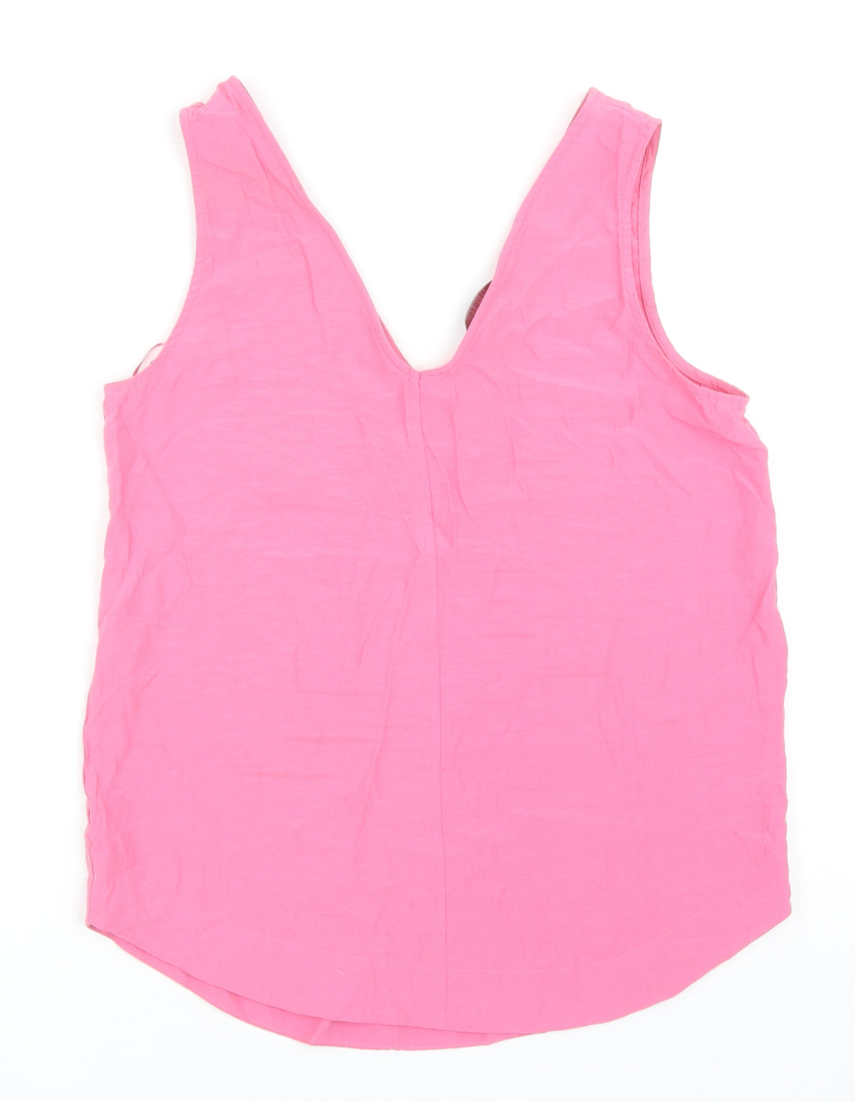 Marks and Spencer Womens Pink Viscose Basic Tank Size 8 V-Neck