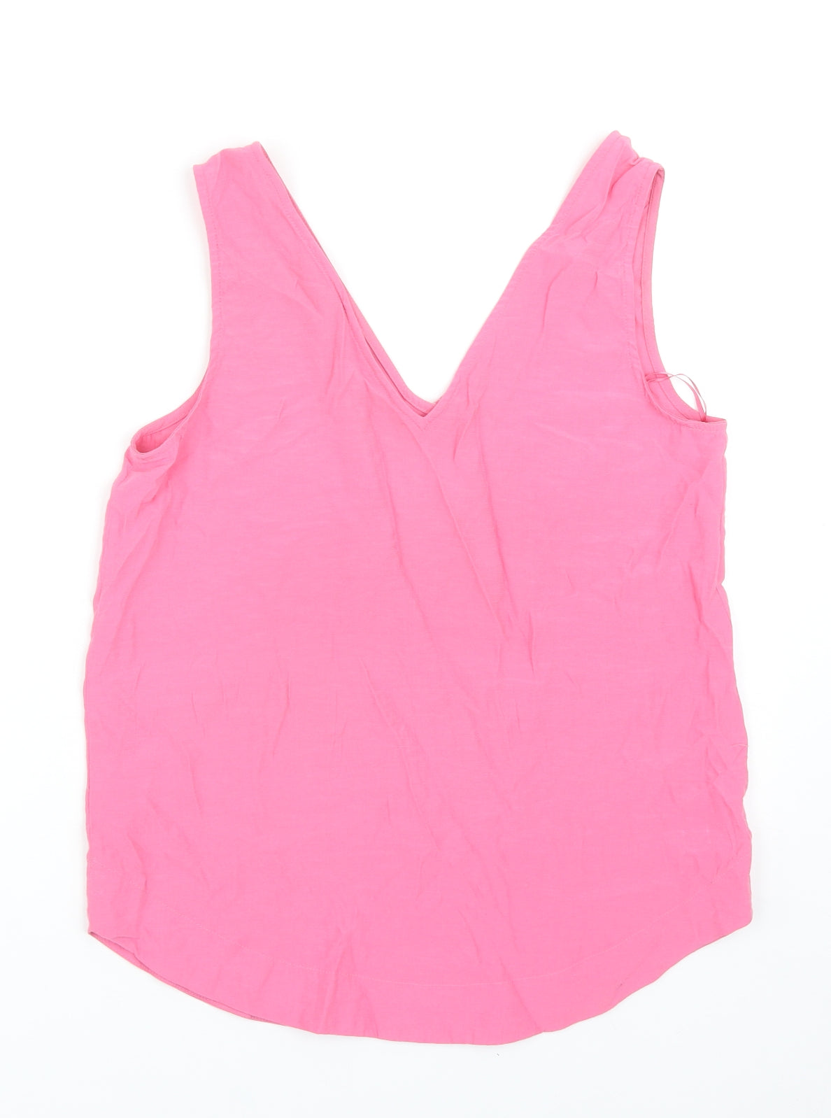 Marks and Spencer Womens Pink Viscose Basic Tank Size 8 V-Neck