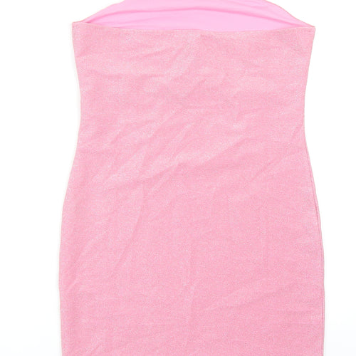 Divided by H&M Womens Pink Polyester Bodycon Size M Off the Shoulder Pullover
