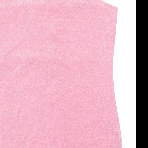 Divided by H&M Womens Pink Polyester Bodycon Size M Off the Shoulder Pullover