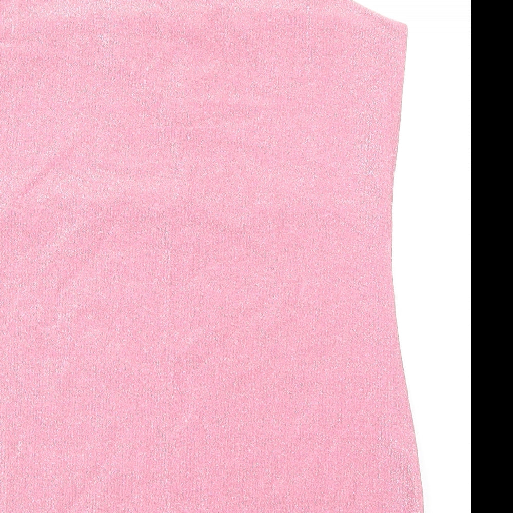 Divided by H&M Womens Pink Polyester Bodycon Size M Off the Shoulder Pullover