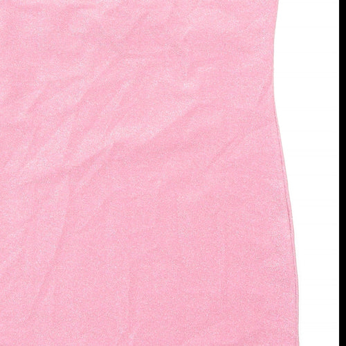 Divided by H&M Womens Pink Polyester Bodycon Size M Off the Shoulder Pullover