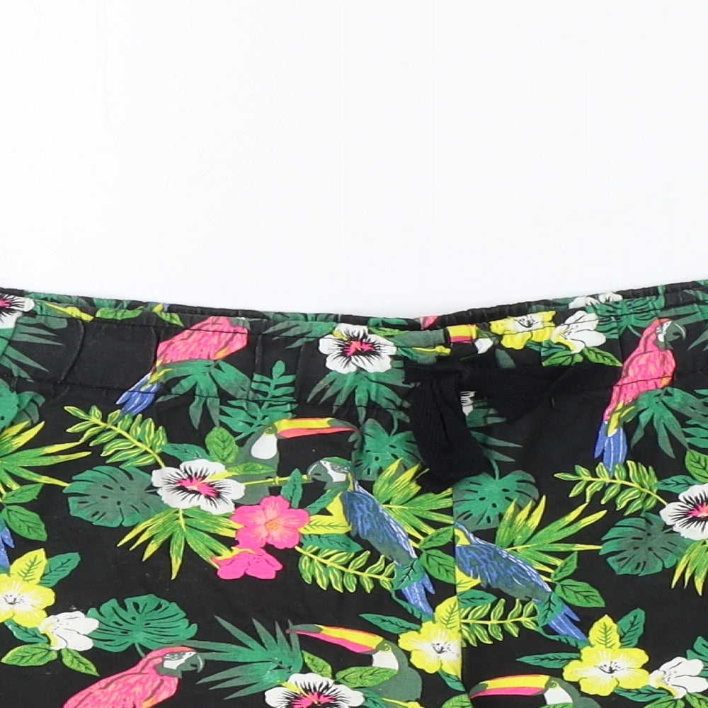 George Womens Black Geometric 100% Cotton Sweat Shorts Size 10 Regular Pull On
