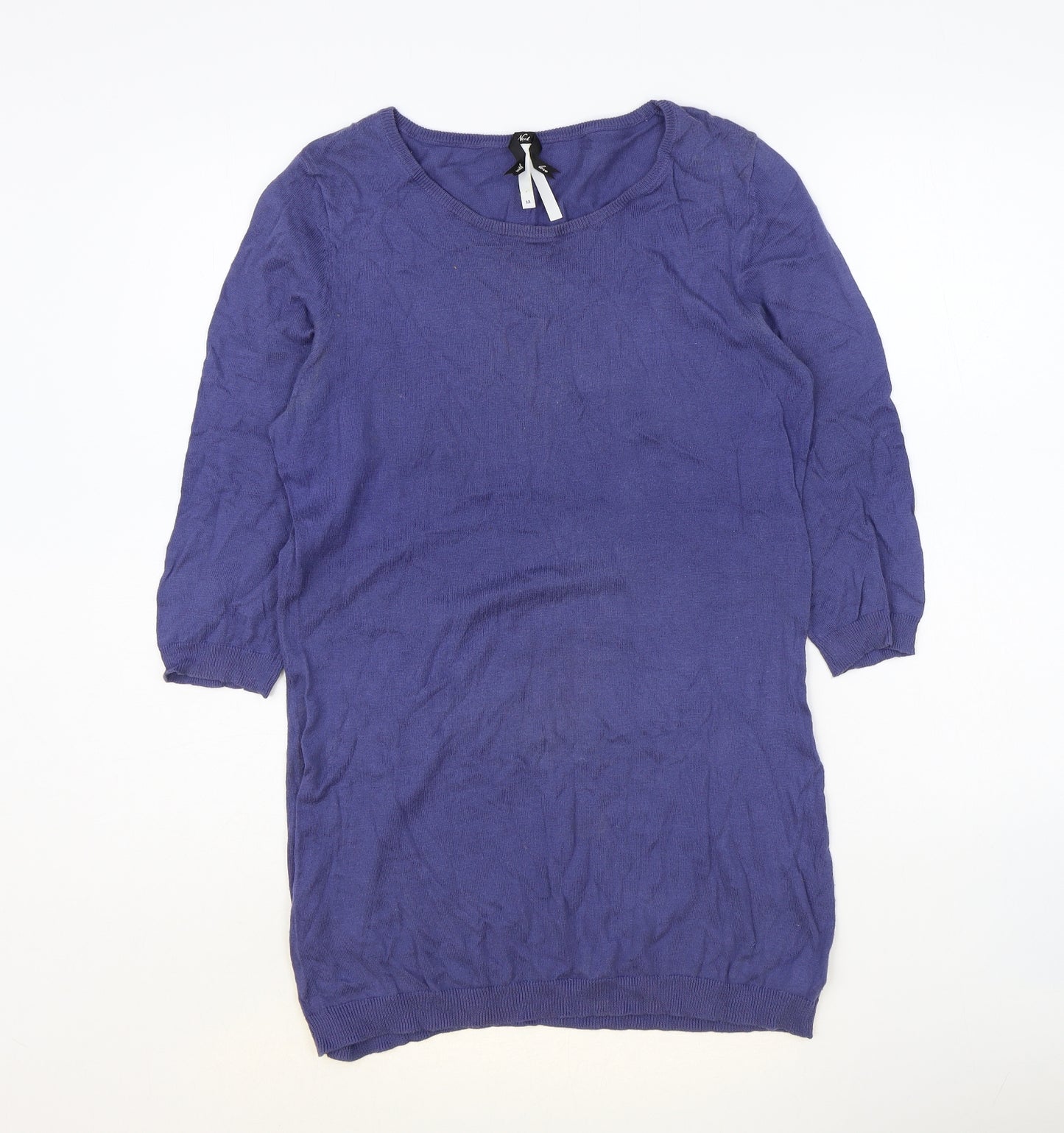 Preworn Womens Blue Scoop Neck Polyester Pullover Jumper Size 12