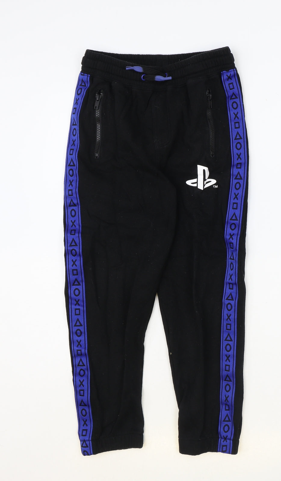 H&M Boys Black Cotton Jogger Trousers Size 9-10 Years Regular Pullover - Playstation