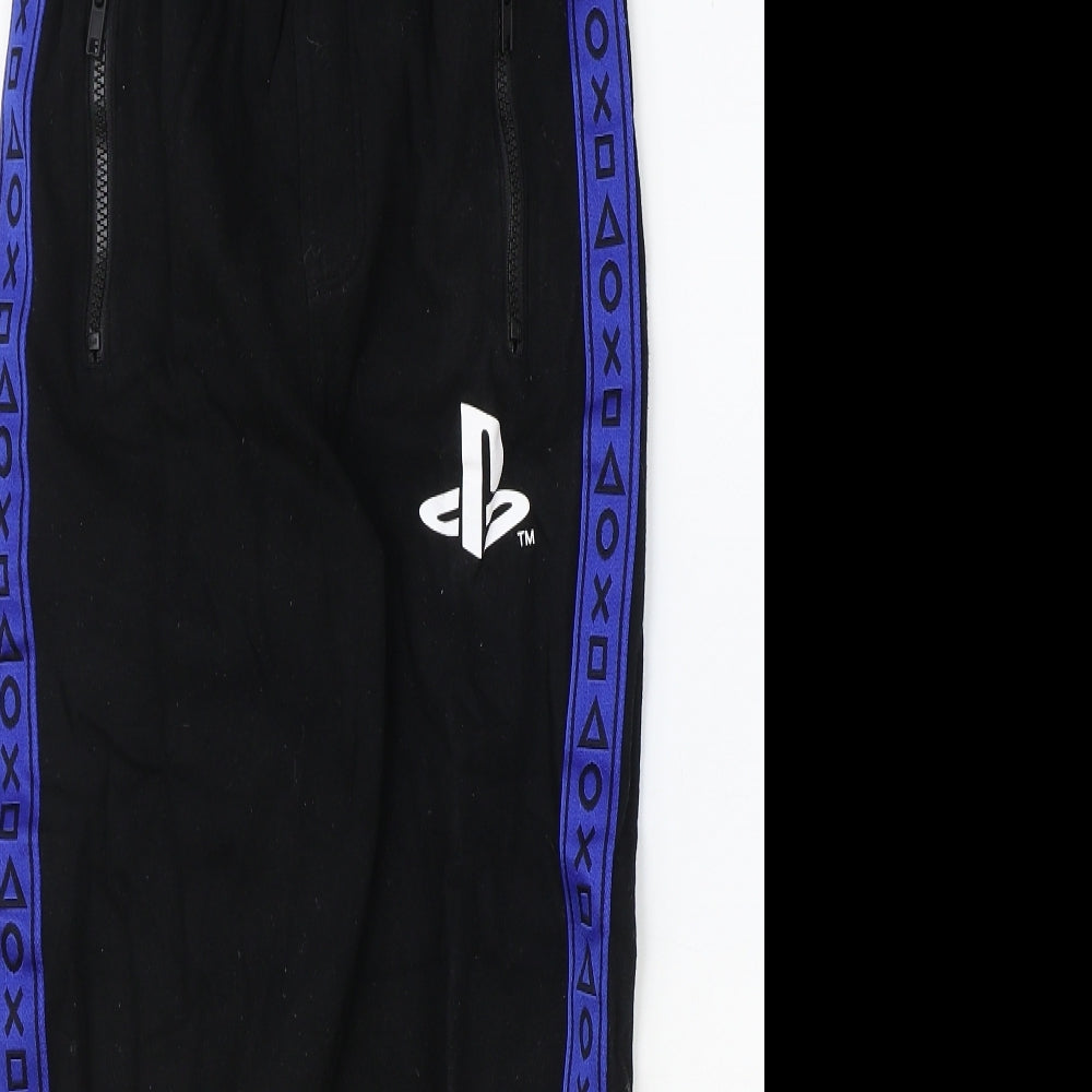 H&M Boys Black Cotton Jogger Trousers Size 9-10 Years Regular Pullover - Playstation