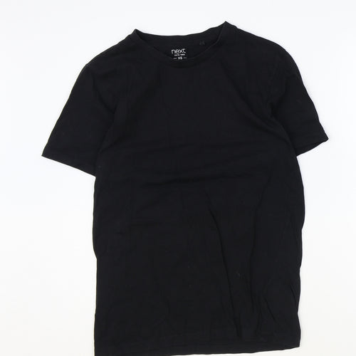 NEXT Mens Black Cotton T-Shirt Size XS Round Neck