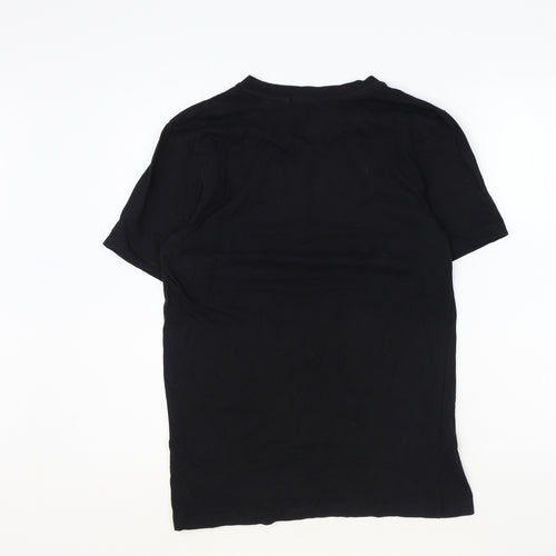 NEXT Mens Black Cotton T-Shirt Size XS Round Neck