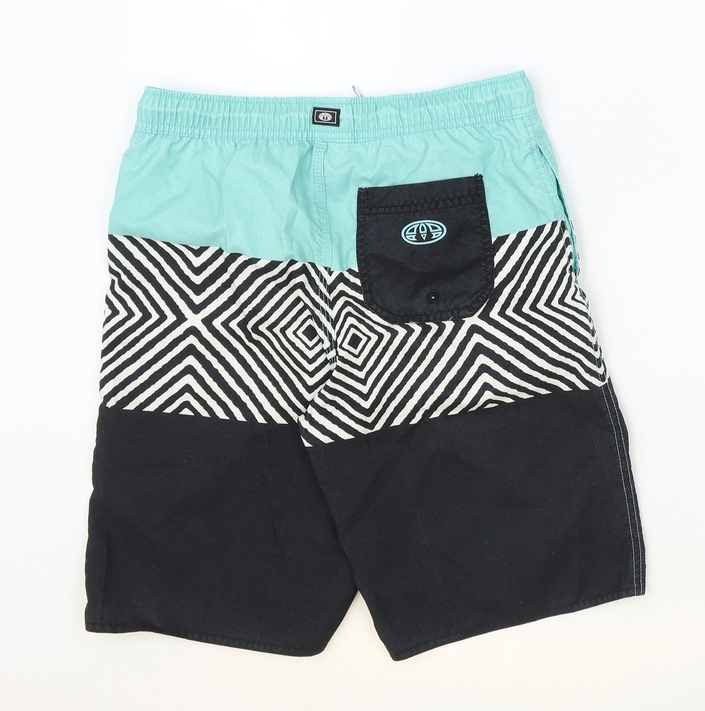 Animal Boys Blue Polyester Bermuda Shorts Size 13-14 Years Regular Tie - Swim Shorts