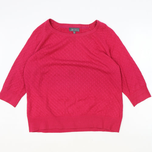 Marks and Spencer Womens Pink Scoop Neck Acrylic Pullover Jumper Size 16