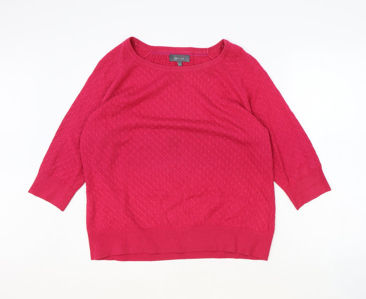 Marks and Spencer Womens Pink Scoop Neck Acrylic Pullover Jumper Size 16