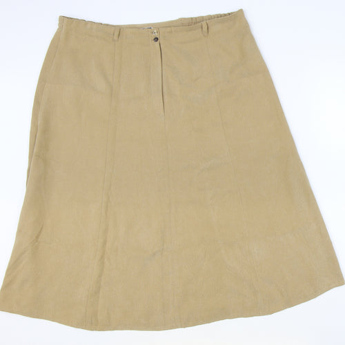 Berkertex Womens Brown Polyester Swing Skirt Size 18 Button
