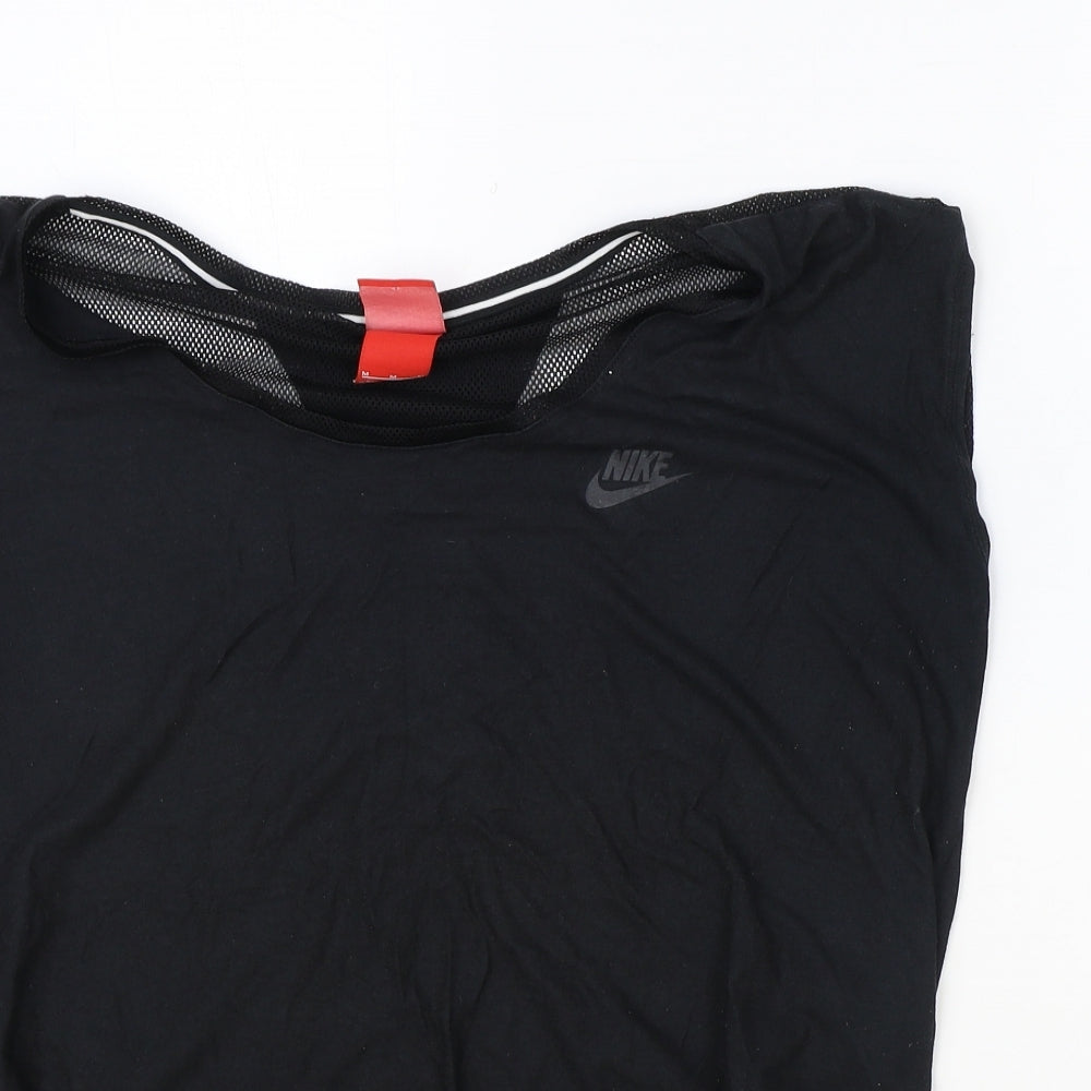 Nike Womens Black Modal Basic T-Shirt Size M Boat Neck