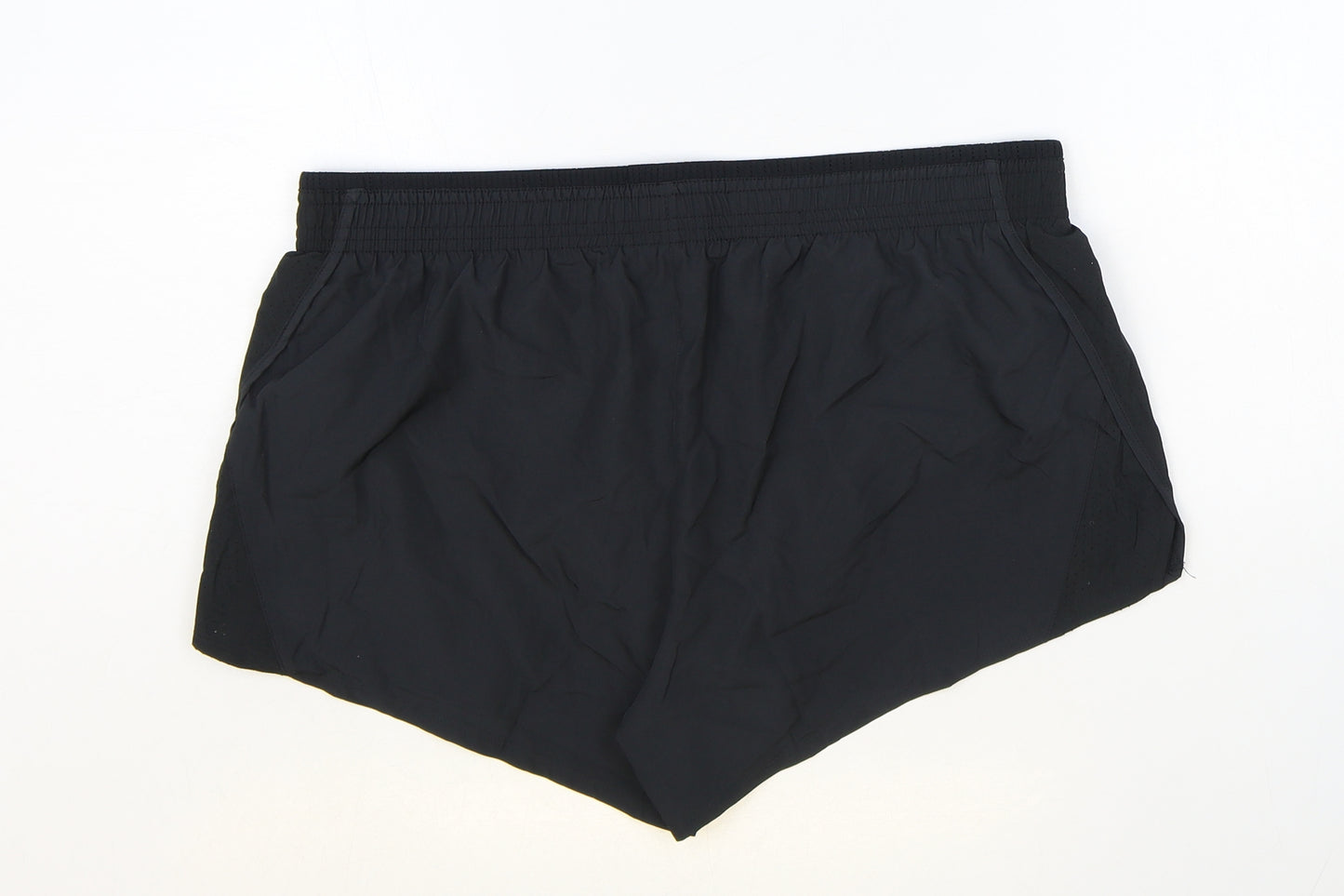 Nike Womens Black Polyester Sweat Shorts Size M Regular Pull On - Union Jack Flag
