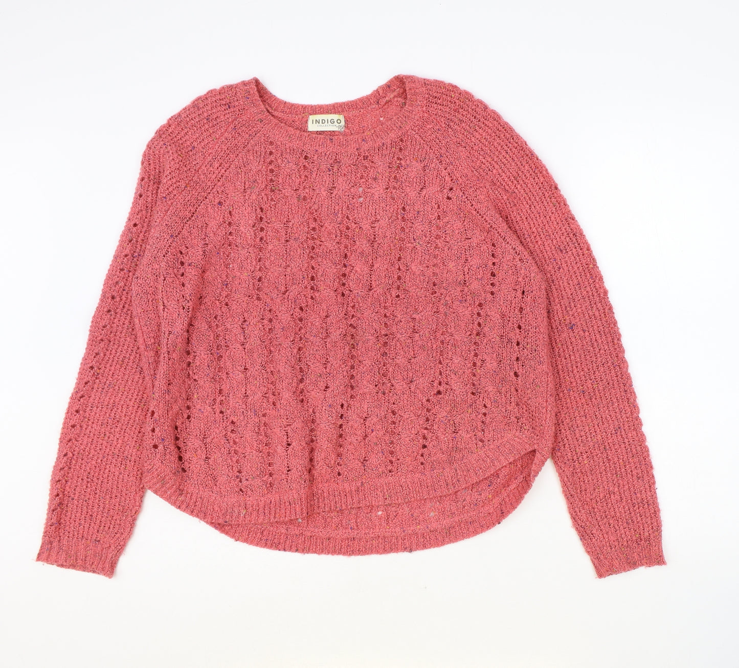 Marks and Spencer Womens Pink Round Neck Acrylic Pullover Jumper Size 14